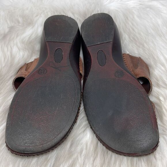 Naturalizer Wiser Brown Leather Strappy Slide Wedge Mules Sz 8 - Picture 8 of 9